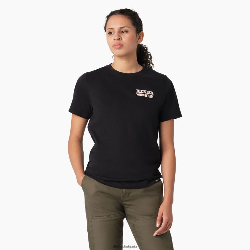 Жени Dickies графична тениска с тежко работно облекло черно (kbk) работно облекло R2PH82117