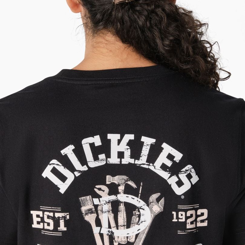 Жени Dickies графична тениска с тежко работно облекло черно (kbk) работно облекло R2PH82117