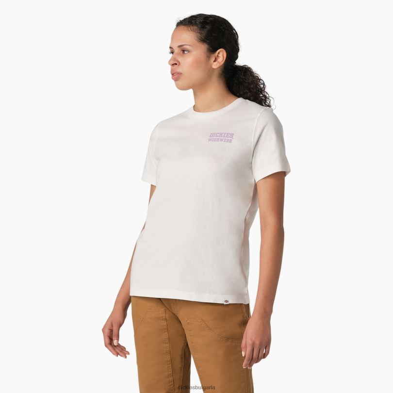 Жени Dickies графична тениска с тежко работно облекло бяло (wh) работно облекло R2PH82119