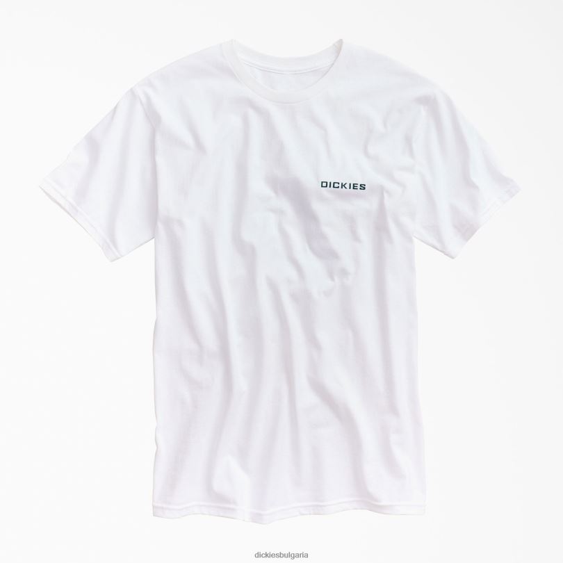 мъже Dickies качествена графична тениска за работно облекло бяло (wh) работно облекло R2PH8796