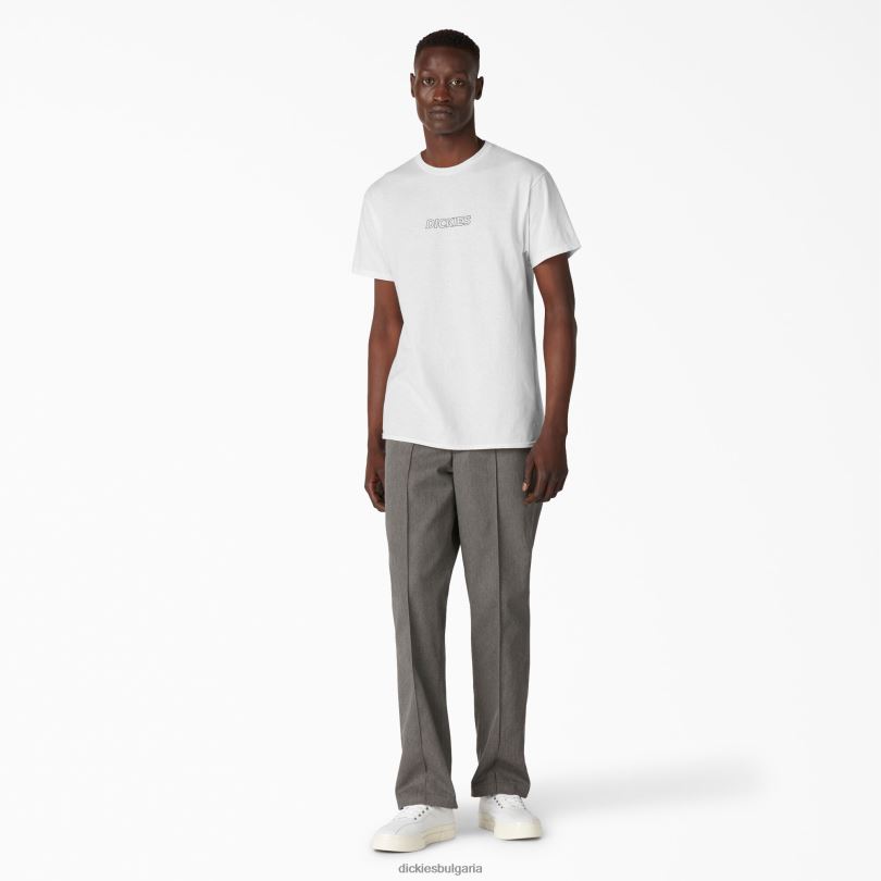 мъже Dickies розова тениска с графика за работно облекло бяло (wh) работно облекло R2PH8956