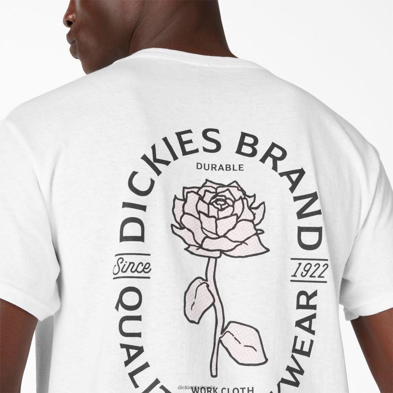 мъже Dickies розова тениска с графика за работно облекло бяло (wh) работно облекло R2PH8956